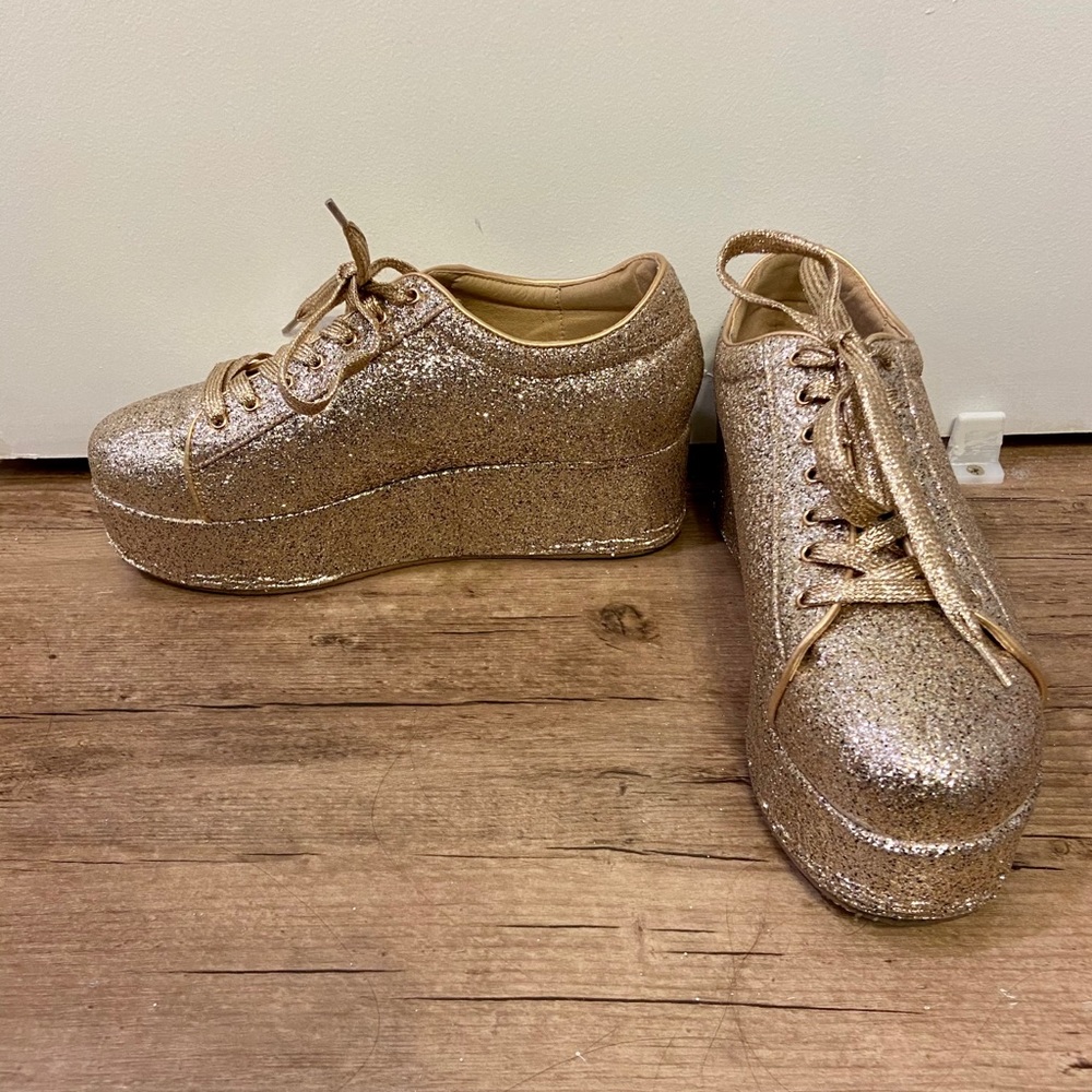 Glitter platform sneakers